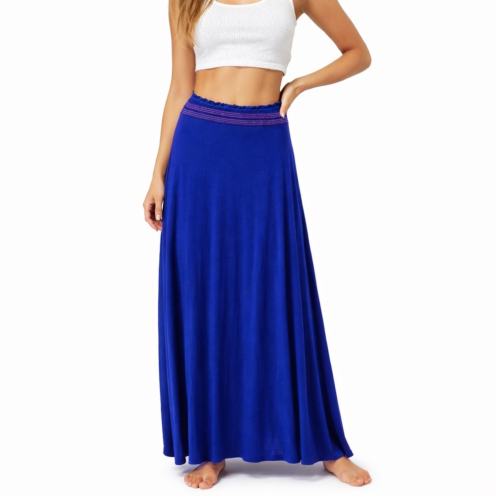 ROLLA COSTER Rayon Blue Women's Maxi Skirt Small